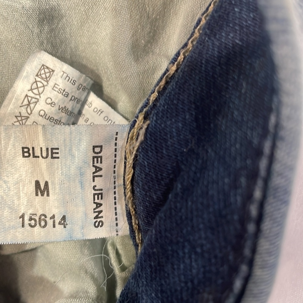 Deal Jeans Acid Wash Low Rise Skinny Jeans Size M 26 Floral Print Moto Style - Picture 5 of 12